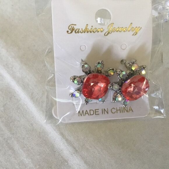$8 ea or 3/$15. Orange & Clear AB Crystal Earrings - Picture 2 of 4